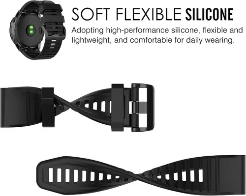 Miniatura 3 de Correa para Garmin Fenix 7X / Fenix 6X / Fenix 5X, correa de repuesto de silicona suave para Garmin Fenix 7X Pro/Fenix 6X Pro/Fenix 5X Plus/Fenix