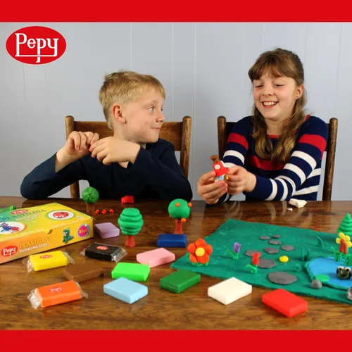Miniatura 3 de Pepy Plastilina - Arcilla de modelado reutilizable y no secada; juego de 24 barras, 1.4 onzas cada una, perfecta para proyectos de arte y Azul claro