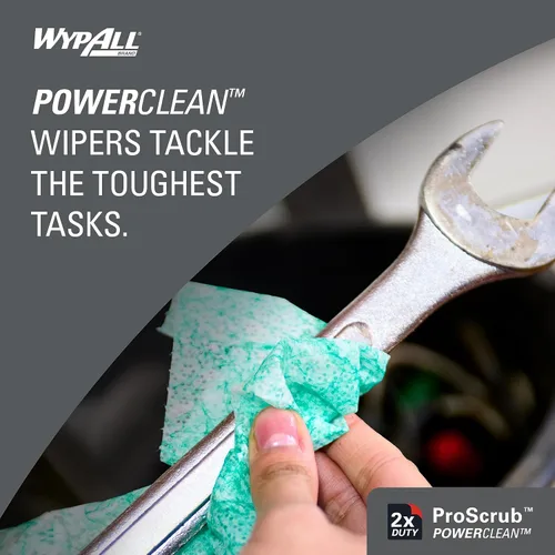 Miniatura 4 de WypAll PowerClean ProScrub Toallas Húmedas de Trabajo Pesado (91371), Limpieza de Doble Acción, Toallitas Grandes de 9.5" x 12" Pulgadas, Cubo