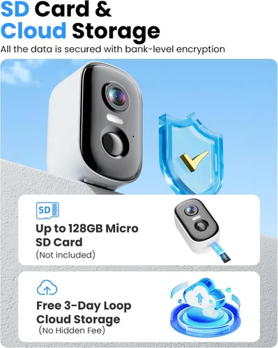 Miniatura 7 de Cámaras de seguridad 2K inalámbricas para exteriores, paquete de 2 cámaras WiFi alimentadas por batería para seguridad del hogar con detección