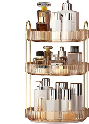 Miniatura 16 de YCIA&DONE Organizador de maquillaje giratorio de 360 grados y almacenamiento para encimera de tocador de 1 nivel, organizadores de cosméticos
