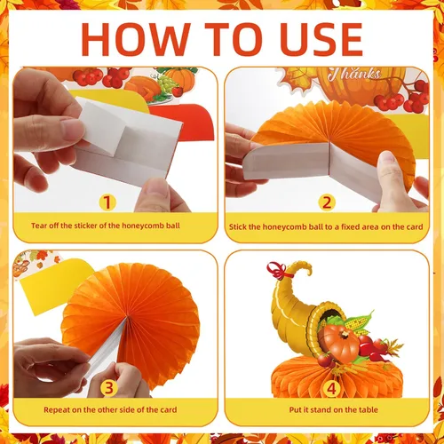 Miniatura 20 de 9 piezas de decoración de centro de mesa de otoño, decoración de mesa para fiesta de otoño, centro de mesa de Acción de Gracias, centro de mesa