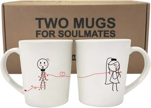Miniatura 8 de BoldLoft Happy Ever After - Tazas de café para novia y novio, regalos de boda para parejas, recién casados, despedida de soltera, compromiso