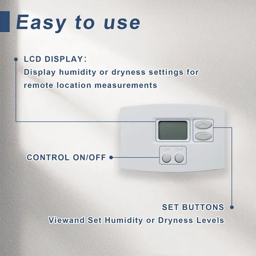 Miniatura 3 de 76 Control digital de deshumidificador de montaje en pared, compatible con deshumidificadores AprilAire 1700/1800/E-Series para todo el hogar