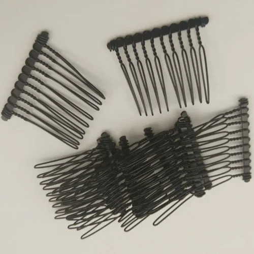 Miniatura 5 de 10 dientes de metal negro pinzas para el pelo mágico pasadores laterales alambre torsión moño abrazadera invisible Bang peine 10 unids