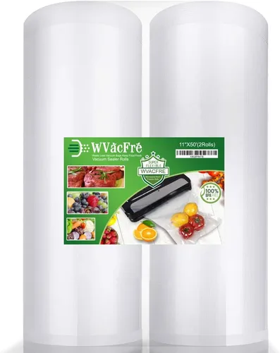 Miniatura 7 de Paquete de 2 rollos de bolsas de almacenamiento para congelador, sellador al vacío de 8 x 50 pulgadas para ahorrar alimentos