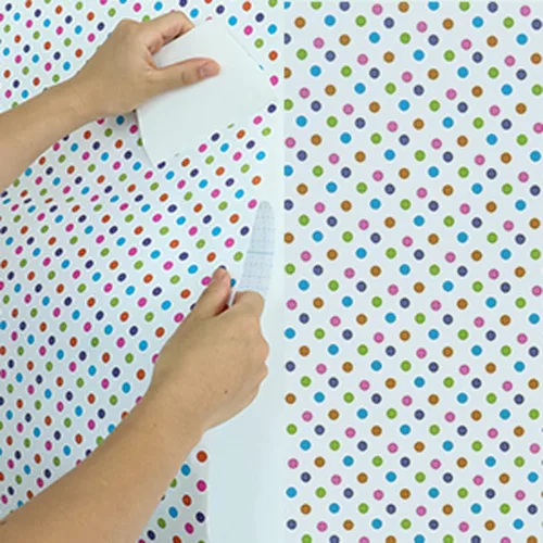 Miniatura 2 de Papel de contacto de lunares coloridos para despegar y pegar, 17.7 x 117 pulgadas, decorativo, autoadhesivo, papel de contacto de lunares