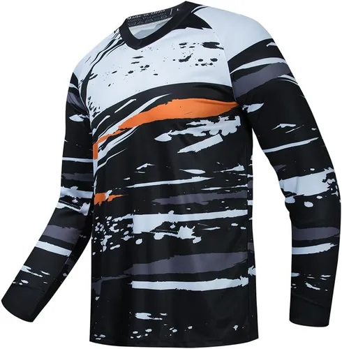 Miniatura 27 de Hotlion Camiseta de ciclismo para hombre, manga larga, MTB Motocross, ropa de carreras todoterreno