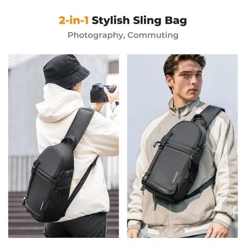 Miniatura 6 de K&F CONCEPT Bolso de Hombro para Cámara Bolso Bandolera para Cámara Mochila para Cámara DSLR/SLR/Sin Espejo para Fotografía Compatible
