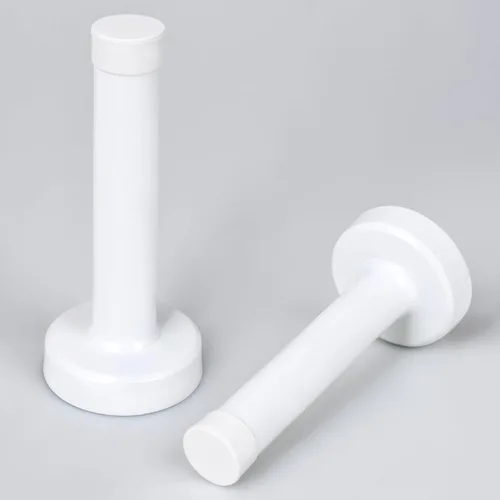 Miniatura 8 de Topes de puerta de 3.5 pulgadas, paquete de 2 topes de puerta blancos, montados en la pared, moderno protector de pared de acero inoxidable