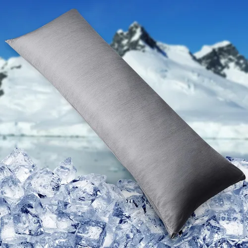 Miniatura 19 de HOMFINE Fundas de almohada refrescantes de tamaño estándar - Fibra de enfriamiento Q-Max 0.439 de doble cara para protector de almohada, funda