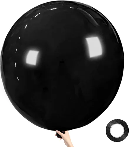 Globos grandes de 36 pulgadas, 9 unidades, globos negros gigantes de látex, globos grandes para decoración de cumpleaños, bodas y fiestas. (Negro)