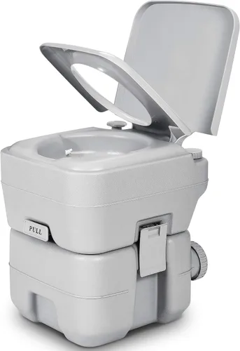 YITAHOME Inodoro portátil, inodoro de campamento, inodoro de viaje para RV, tanque de desechos desmontable de 5.3 galones, boquillas de agua dobles,