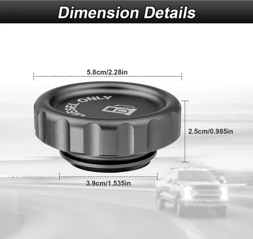 Miniatura 5 de Tapa magnética de combustible diésel de aluminio 6061 compatible con Chevrolet Silverado Tahoe 1500 Fit GMC Sierra Yukon 1500 General Motors 3.0