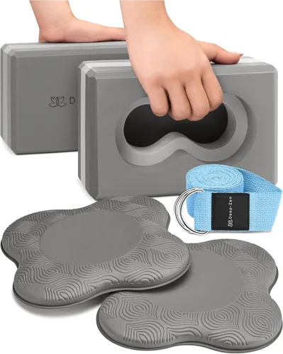 Miniatura 9 de Deep-Zen® Yoga Blocks Wrist Support; Yoga Blocks 2 Pack with Knee Pads and Strap to Put Less Weight on Wrists; Durable, Versatile Yoga Brick Púrpura