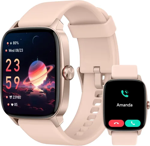 Relojes inteligentes para mujeres y hombres con llamada Bluetooth y voz AI, monitor de actividad física HD de 1.85 pulgadas con monitor de sueño