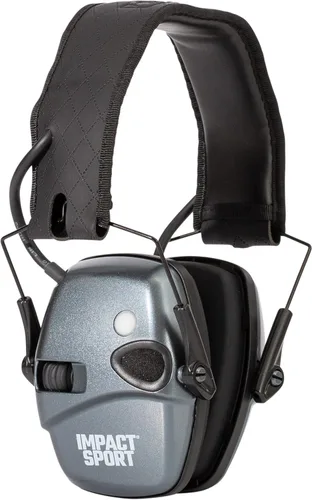 Howard Leight Impact Sport - Orejera Bluetooth para disparar, color negro, atenuación de ruido de 21 dB, unisex para jóvenes y adultos Gris carbón