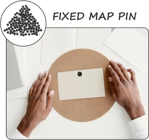 Miniatura 6 de NUOBESTY 100 pines de empuje con cabezales redondos de acero inoxidable para mapas, tableros de corcho, oficina, escuela, manualidades en casa