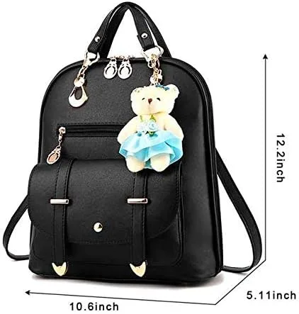 Miniatura 3 de Mochila de cuero para niñas, pequeña, para adolescentes, a la moda, acolchada, tamaño pequeño, para el hombro