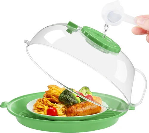 Miniatura 11 de Tapa Protectora contra Salpicaduras para Microondas de 10.2 Pulgadas con Vaporizador de Agua, Protector Transparente contra Salpicaduras