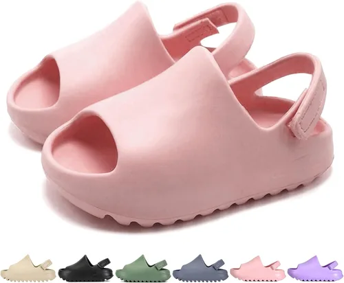 AIMINUO Sandalias de verano para niños pequeños, sandalias antideslizantes para la ducha, playa, piscina, sandalias blancas para niños y niñas,