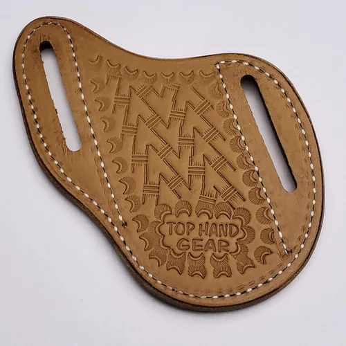 Miniatura 2 de Funda de cuero, panqueques inclinados/cinturón/funda de cuchillo trampero, bronceado