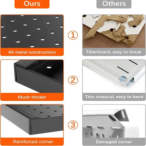Miniatura 6 de TORACK Organizador de Pared de Tablero Perforado de Metal 24" x 24" o 12" x 48", 70 PIEZAS Tablero Perforado de Almacenamiento de Herramientas
