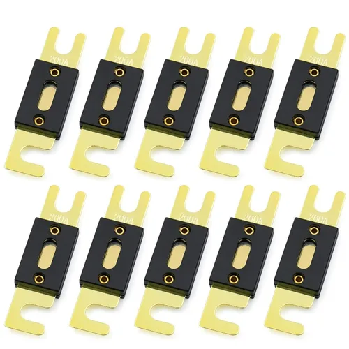 Miniatura 25 de Baomain Paquete de 2 fusibles ANL de 300 A a granel con terminales chapados en oro para audio de automóvil, amplificador, camión, barco, RV