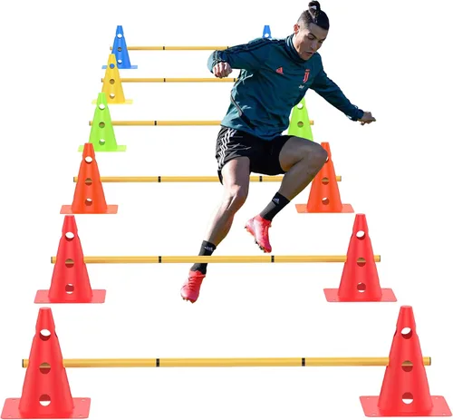 Miniatura 8 de Conos de entrenamiento de fútbol, conos de fútbol de agilidad, para interiores y exteriores y eventos festivos, conos de agilidad con 5 bastones