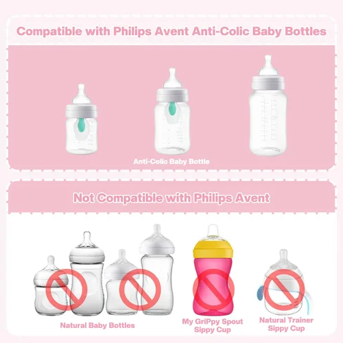 Miniatura 3 de Boquillas para biberones Philips Avent anticólicos para bebés, pezones de silicona suave de grado alimenticio, [flujo variable]