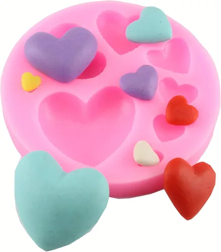 Miniatura 2 de 2 moldes de resina en forma de corazón de diferentes tamaños para decoración de galletas, joyas, pasteles, chocolate, pasteles, gelatina, pudín