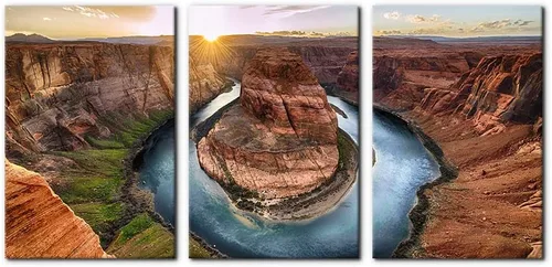 Miniatura 21 de Pacimo 3 Piezas Arte de Pared Verde Pintura Parque Nacional Yosemite Lago de Agua Clara Montañas Árboles Rocas Imágenes Impresiones en Lienzo