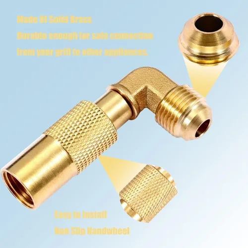 Miniatura 5 de GasSaf Manguera de propano de conexión rápida RV de 12 pies, manguera de extensión de conexión rápida de 1/4 pulgadas con adaptador de codo