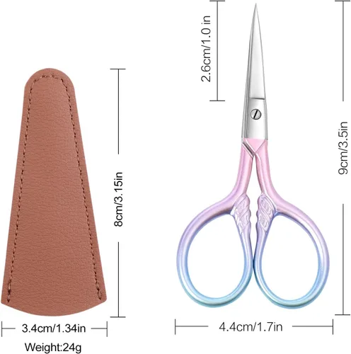 Miniatura 6 de Cuidado personal Herramientas profesionales de belleza (rosa) Tijeras pequeñas Depilación facial y oído, nariz y cejas, recorte de barba Tijeras
