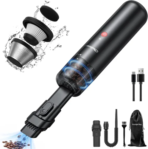 Chuboor Mini aspiradora, potente aspiradora de mano recargable inalámbrica para polvo, arena, migas, ultraligera y portátil para el hogar,