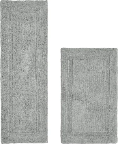 Miniatura 9 de Better Trends Alfombra de Inodoro en Forma de U Cubierta de Asiento de Inodoro de Lujo 100% Algodón Absorbente de Agua, Cubierta de Tapa Reversible