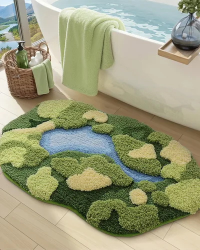 Miniatura 21 de DEXI Leaf - Alfombras de baño Monstera, 23.5 x 31.5 pulgadas, suaves, esponjosas y lindas con parte trasera antideslizante, alfombra de baño lavable