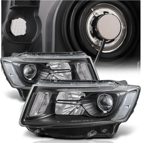 Miniatura 13 de M-AUTO Faros delanteros con bombillas LED premontadas de 6000 K compatibles con Jeep Grand Cherokee 14-16 Pre Facelift, carcasa cromada, esquinas