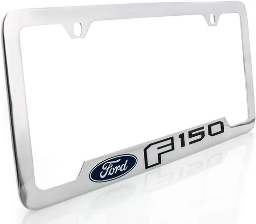 Miniatura 8 de Ford F 150 - Marco de matrícula grabado con tapa de metal de zinc con revestimiento negro, 4 agujeros