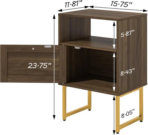 Miniatura 2 de JOONEE Mesita de noche de ratán, mesita de noche de granja con cajón de almacenamiento y estante abierto, mesa auxiliar moderna bohemia con marco