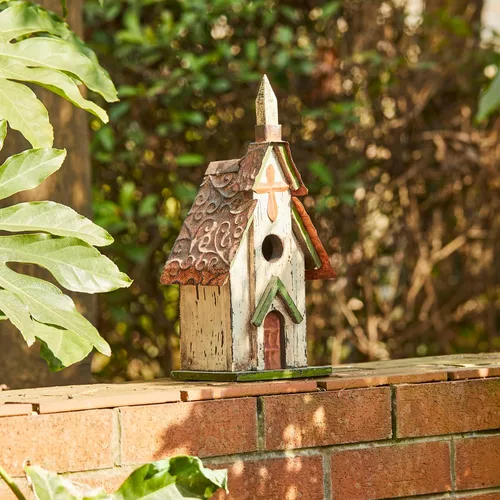 Miniatura 8 de Glitzhome - Casas para pájaros para exteriores, casas para colibríes para exteriores, caja de anidación para pájaros de 11.5" de alto, hecha a mano