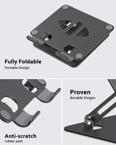 Miniatura 3 de Aoviho - Soporte para tableta portátil para escritorio, soporte de escritorio ajustable para tableta, soporte de aluminio plegable para iPad Pro