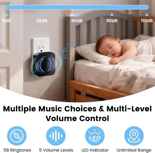 Miniatura 4 de Extensor de timbre inalámbrico Wi-Fi para Ring, Blink, timbres de video Google Nest, compatible con Alexa, configuración sin cables, conexión a Negro