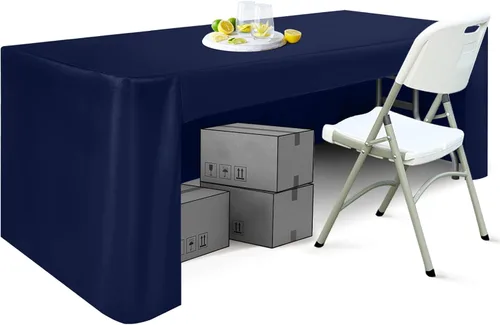 Miniatura 13 de ABCCANOPY Mantel rectangular de 6 pies para mesas rectangulares, de poliéster, lavable, para banquetes, bufé, fiestas, vacaciones, cenas, bodas