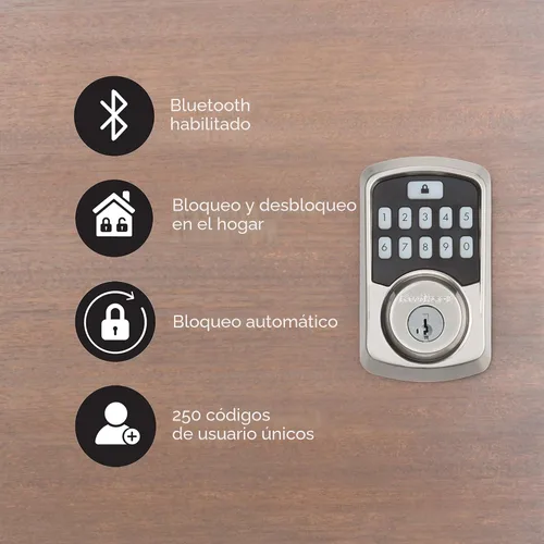 Miniatura 4 de Kwikset 99420-003 Aura - Cerradura de puerta con teclado programable Bluetooth con seguridad SmartKey, Negro Hierro