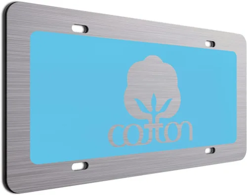 Miniatura 15 de Placa de matrícula decorativa de algodón blanco - 6"x12" de aluminio cepillado, etiqueta novedosa para exhibición en parachoques delantero