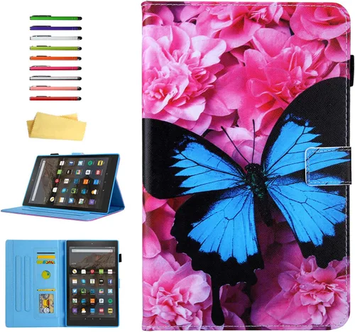 Miniatura 16 de Funda para tablet Fire HD 8 de 8ª/7ª/6ª generación de 8.0 pulgadas con soporte para lápices [encendido y apagado automático] ranuras para tarjetas