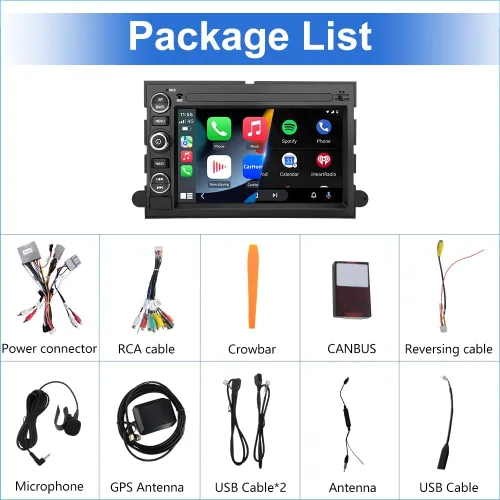 Miniatura 9 de Radio de coche Android 13 compatible con Ford F150 F250 F350 Fusion Edge Explorer Taurus Freestar, audio estéreo para automóvil con CarPlay