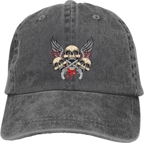 Miniatura 9 de Cowboy Hat Trendy Hats for Man and Women Djustable Four Season Outdoor Baseball Cap of Hell Skull with Angel Deep Heather