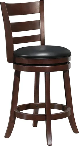 Miniatura 8 de Homelegance Taburetes giratorios tapizados de altura de barra con respaldos, Taburetes de bar de cuero sintético, 30 pulgadas de altura del asiento